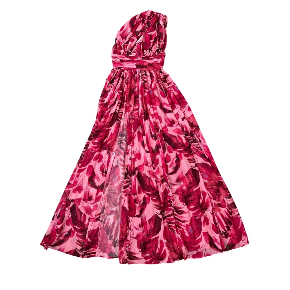 Bronx & Banco Camilla One Shoulder Maxi Dress Pink Floral Resort Wedding S 4 - Picture 4 of 11